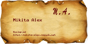 Mikita Alex névjegykártya
